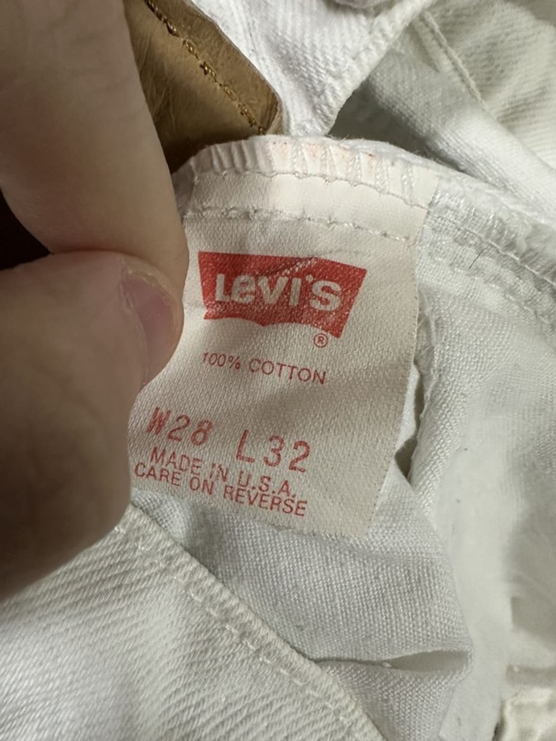 [W28L32] LEVI'S 리바이스550 90s USA 크림진 오렌지탭 상품이미지8
