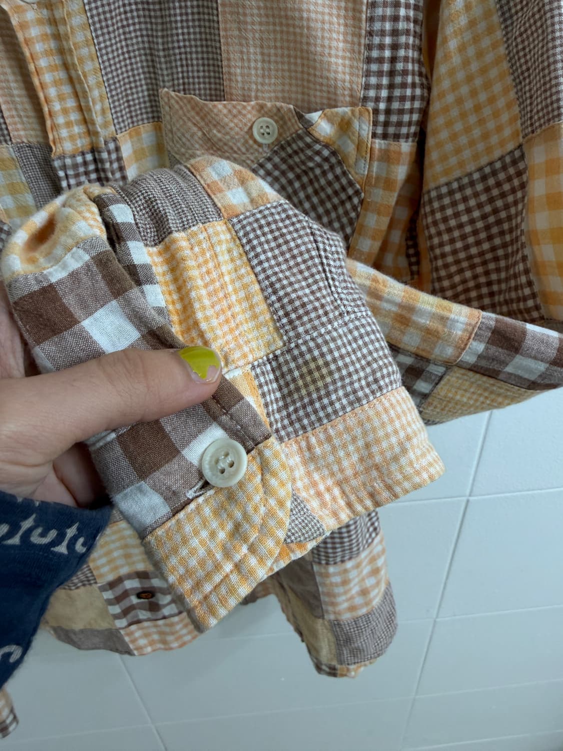 베이프 베이비 마일로 스토어 패치워크 롱 슬리브 셔츠 상품이미지6