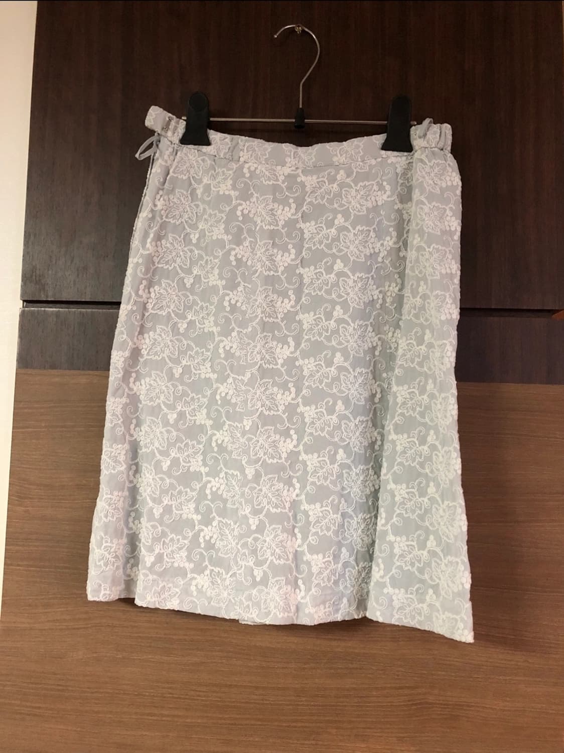 빈티지 아일렛 플라워패턴 자수 미디 스커트 단정한 치마 상품이미지1