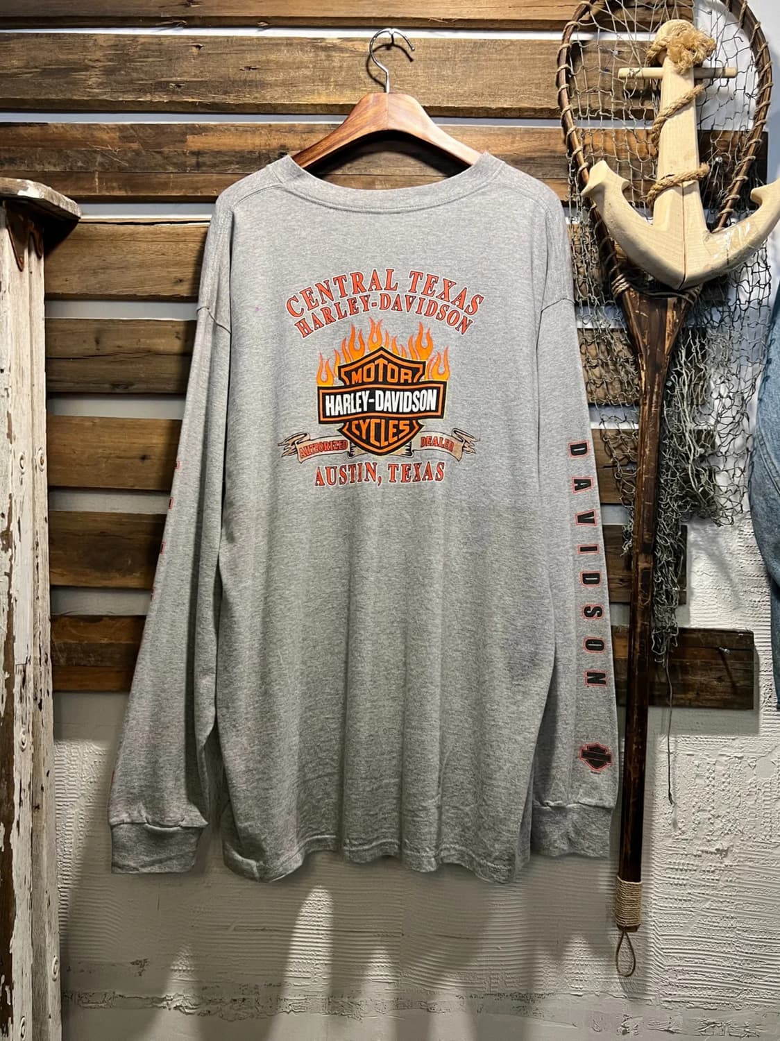 [2XL]00s 할리데이비슨 USA Made 로고 프린팅 롱슬리브 티셔츠 상품이미지1