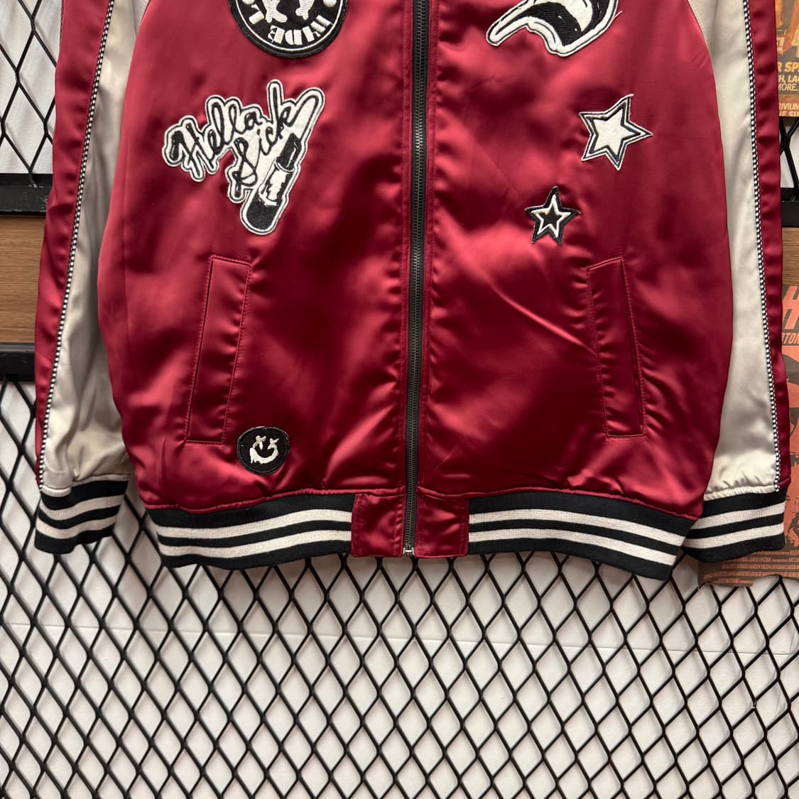 JPN VINTAGE 리버시블 스카쟌 봄버 자켓 레드 블랙 상품이미지6