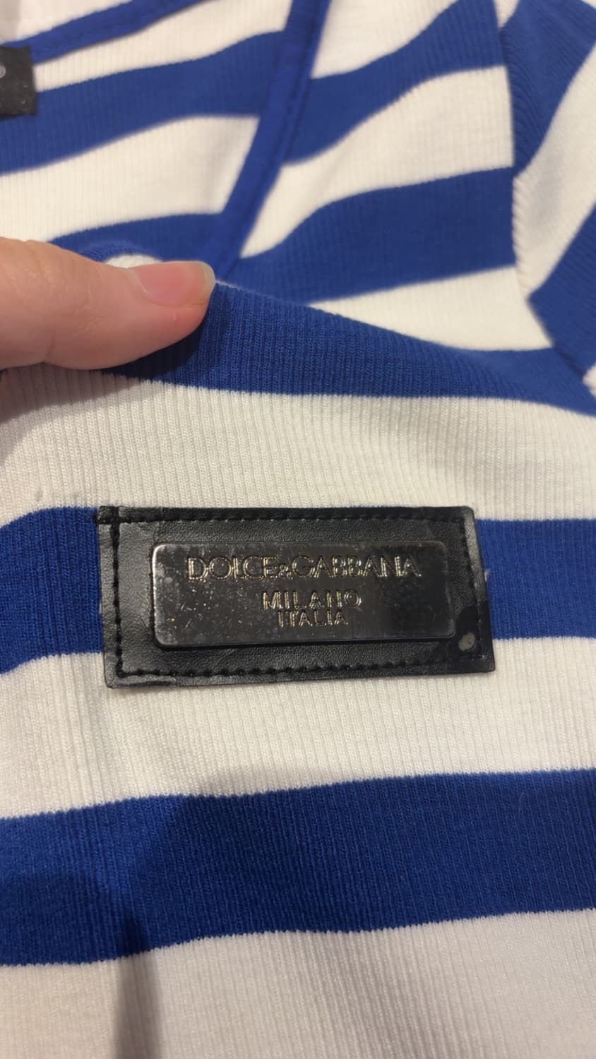 돌체앤가바나 딱붙핏 브이넥 스트라이프 반팔티 상품이미지5