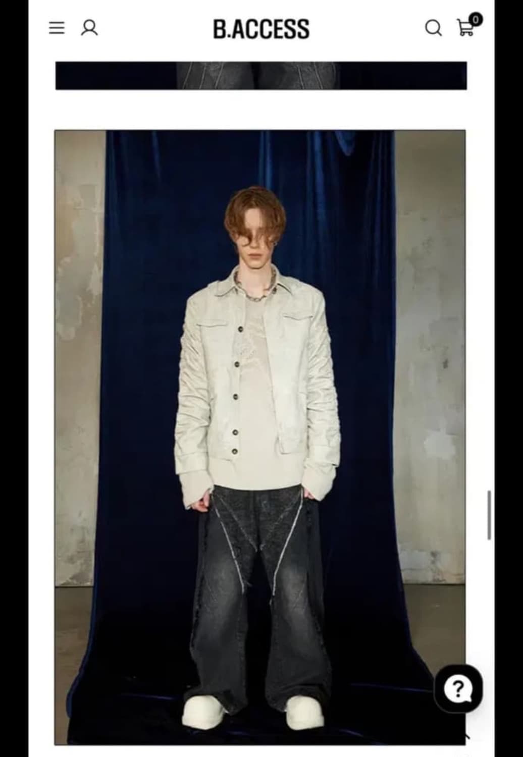 B.ACCESS 플리터드 링클 워싱 레더 자켓 M 상품이미지2