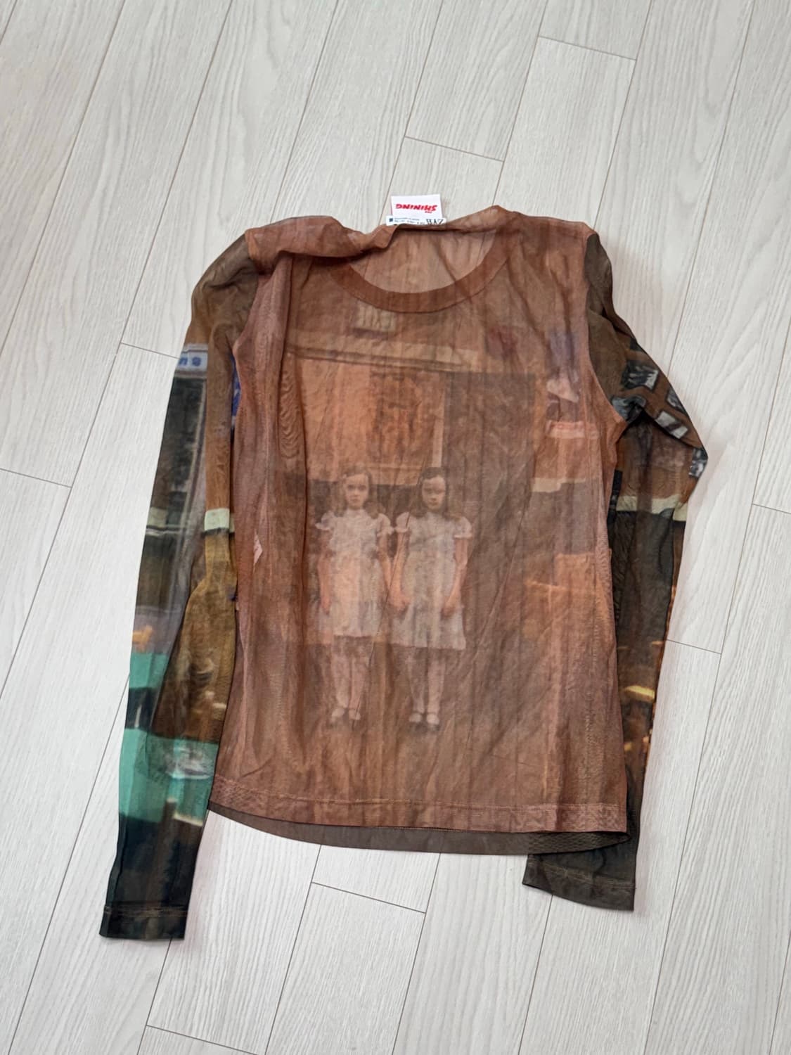 ZARA 매쉬 프린트 탑 상품이미지3