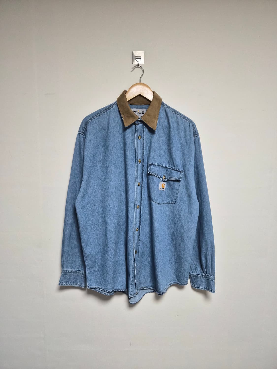 칼하트Carhartt 카라 배색 데님 셔츠 L사이즈 - S269 상품이미지1