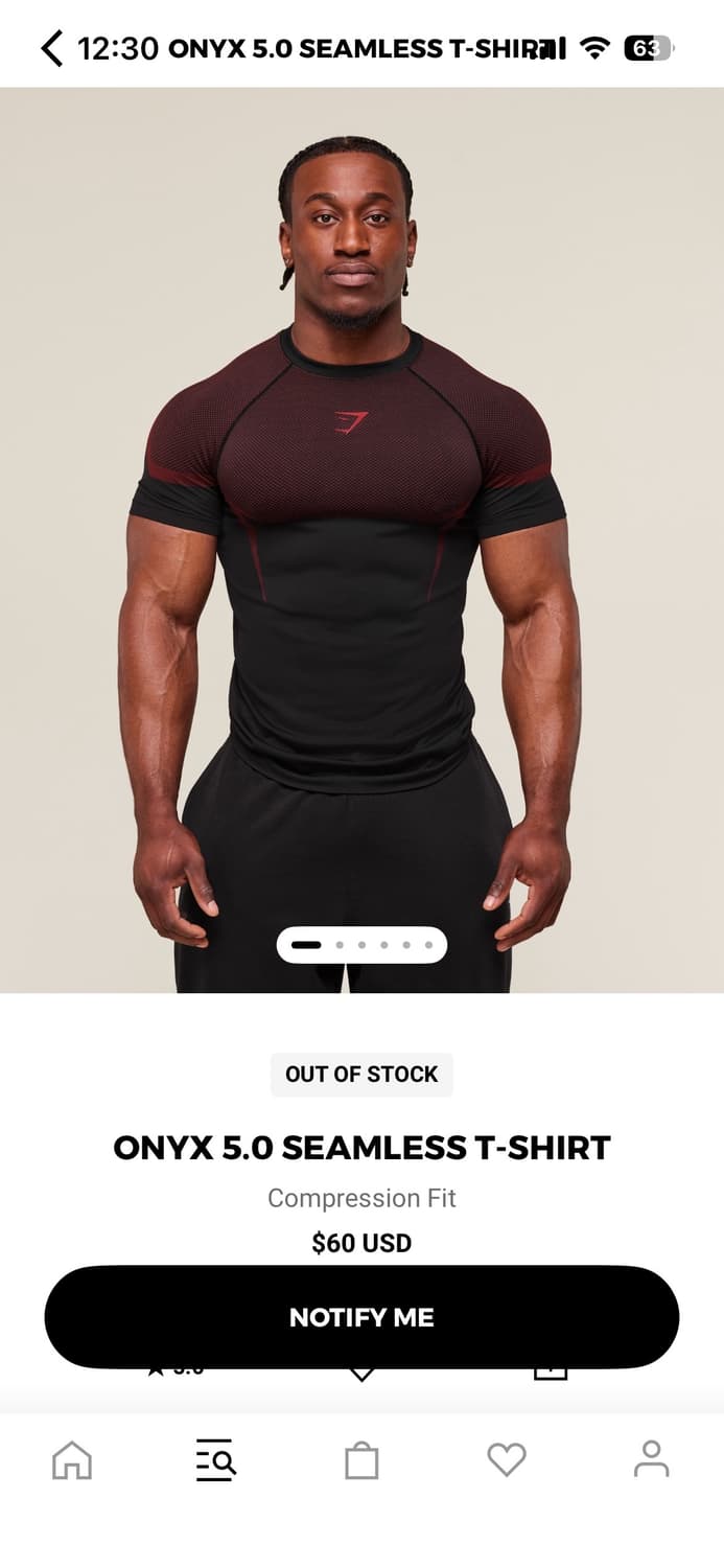 XL 짐샤크 오닉스5.0 레드 반팔 상품이미지2