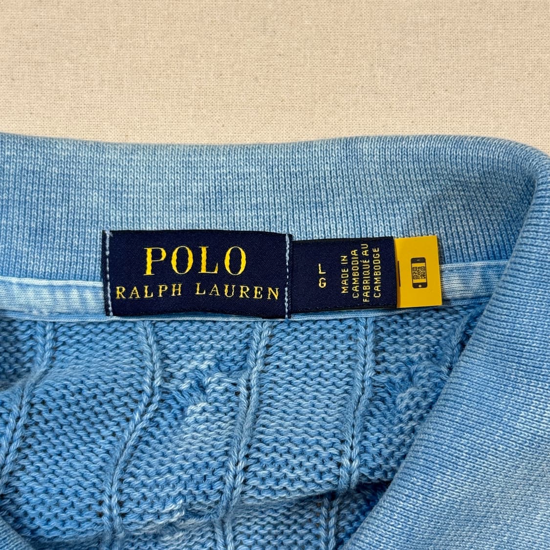 L) 폴로 랄프로렌 가먼트다이 케이블 니트 원피스 하늘색 상품이미지6