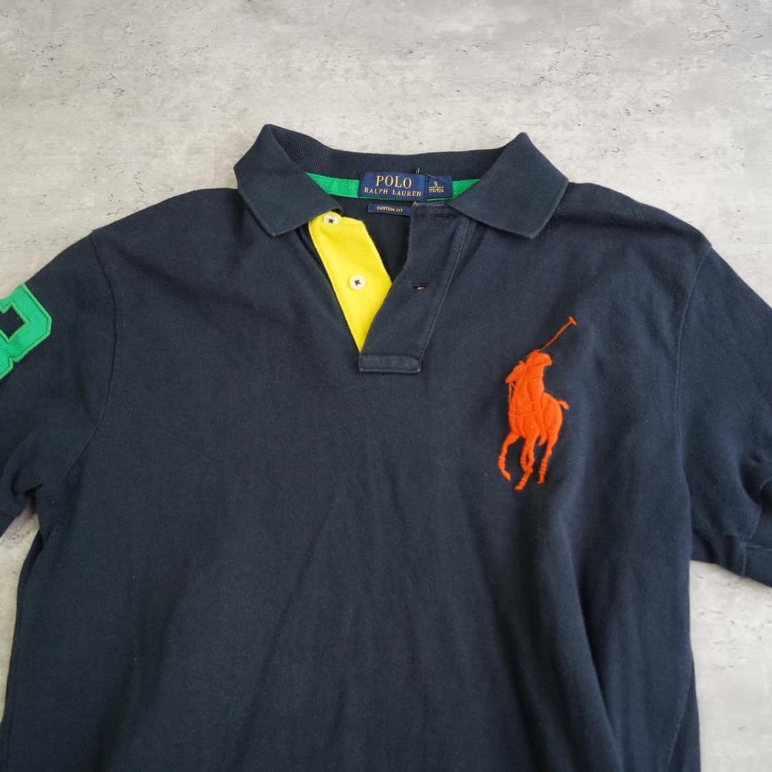 폴로 랄프 로렌 빅포니 배색 포인트 반팔 카라티 네이비 상품이미지2