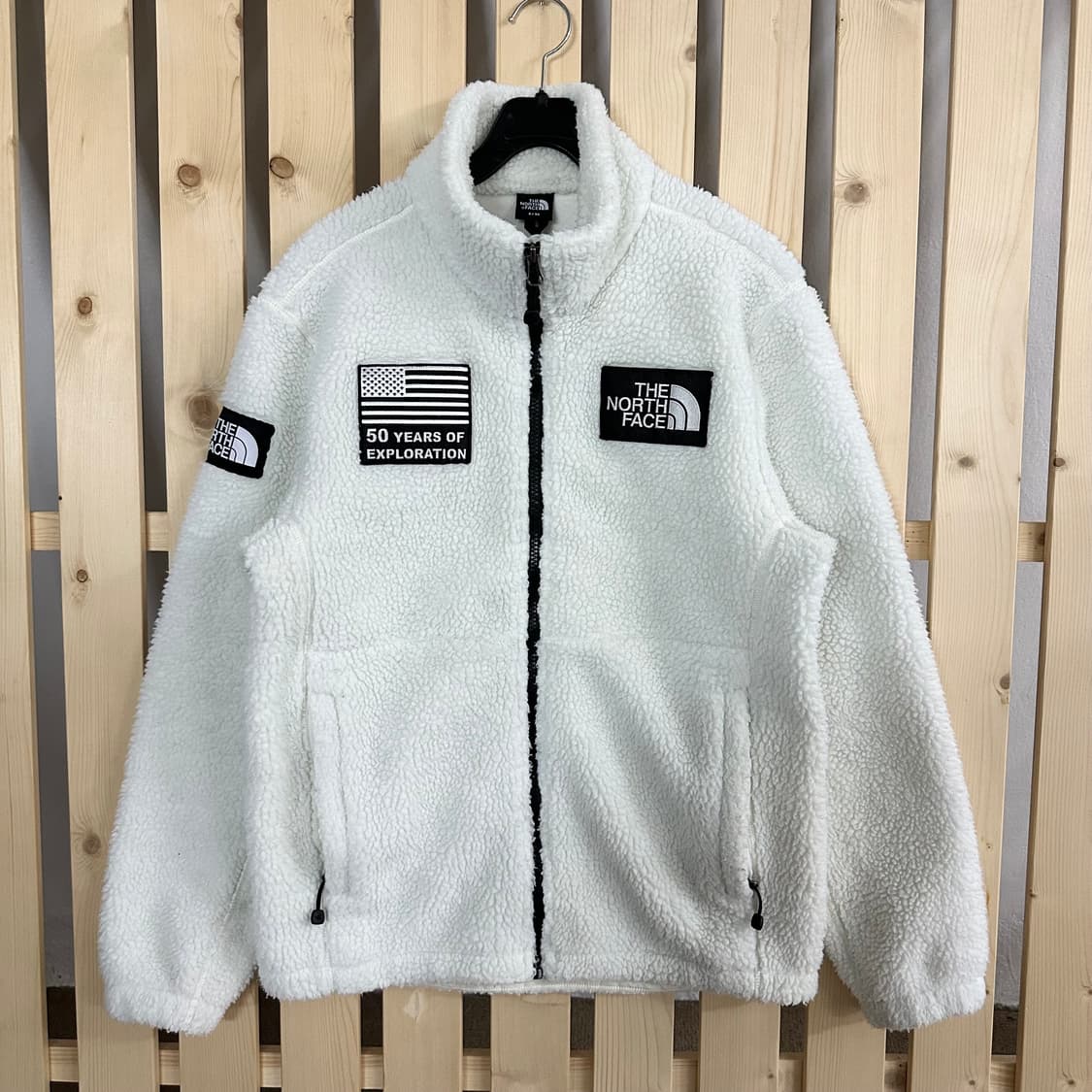(S) 노스페이스 50주년 화이트 플리스 후리스 집업 자켓 상품이미지1
