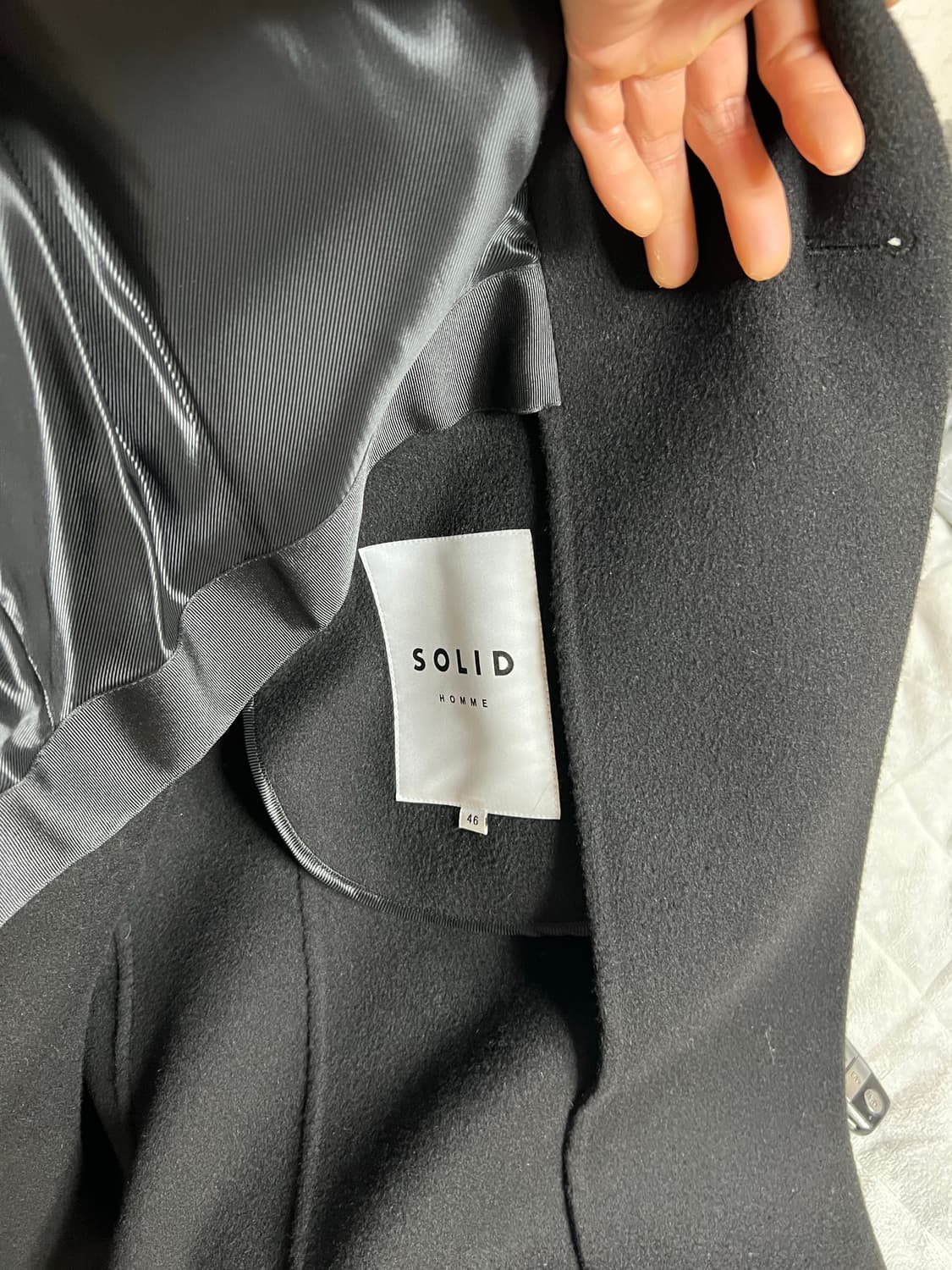 솔리드옴므 블랙코트 46사이즈 상품이미지4