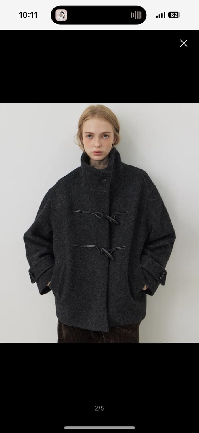 시티브리즈 울100 하이넥 더플 코트 상품이미지1