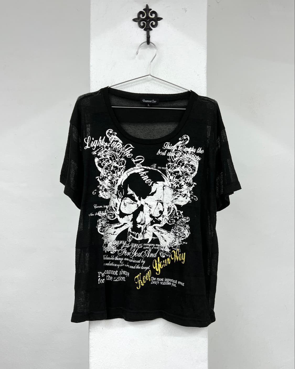 Skull printing see-through short 상품이미지2