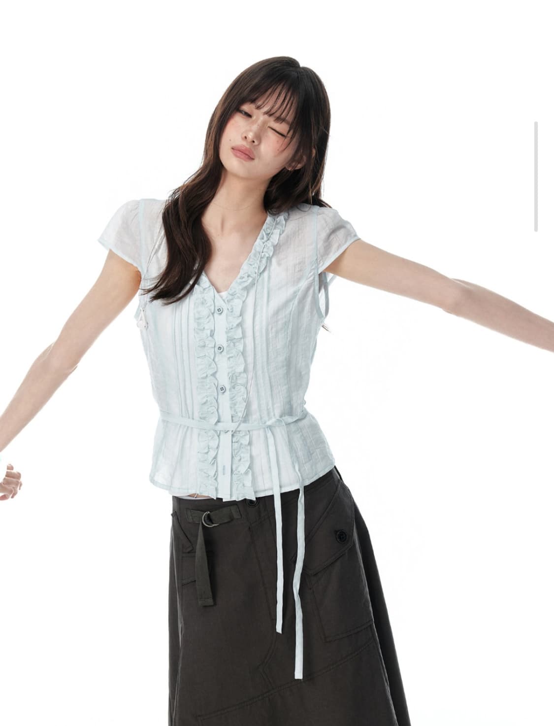 디얼마이키코 JIKOO Sparkling Water Lace Ruffle 상품이미지5