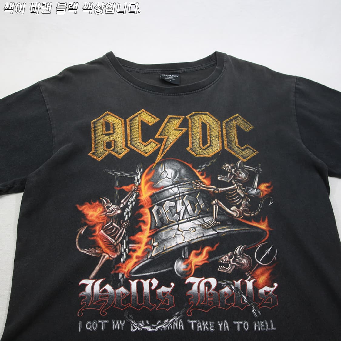 (착용컷) AC/DC 밴드 반팔 티셔츠 (남성용 100) 상품이미지4