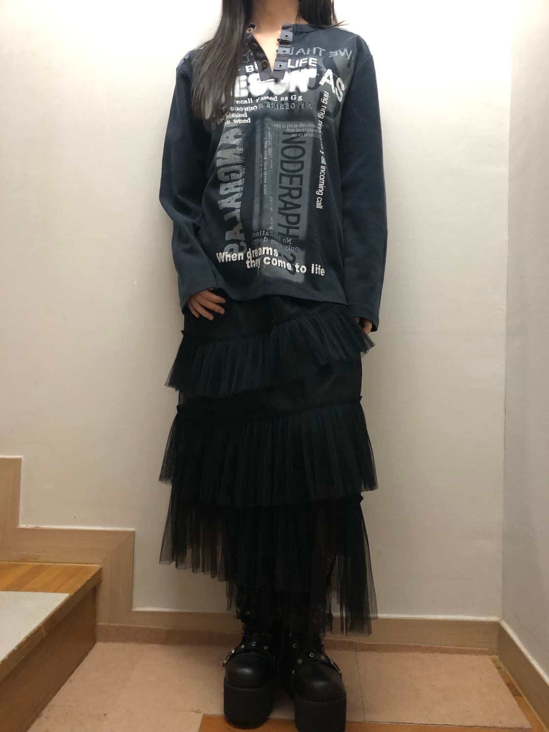 빈티지 네이비 와투케 롱 슬리브 상품이미지6