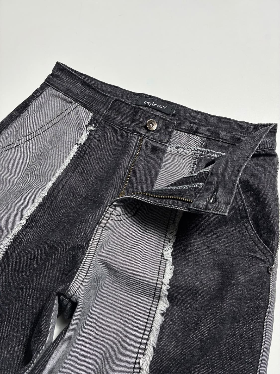 시티브리즈 21FW 컷팅 배색 와이드 데님 팬츠 R2363 상품이미지3