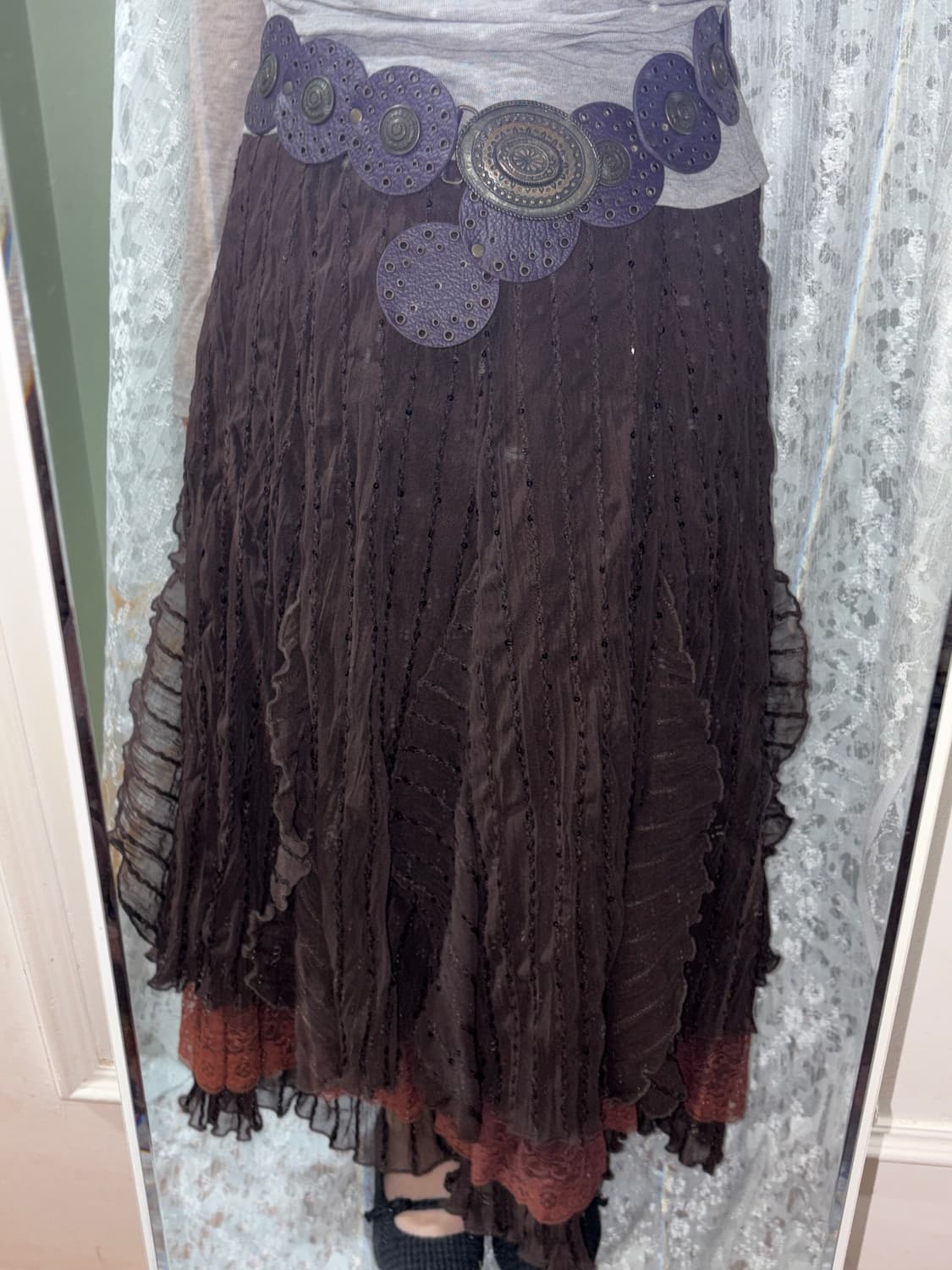 Brown vintage skirt 상품이미지2