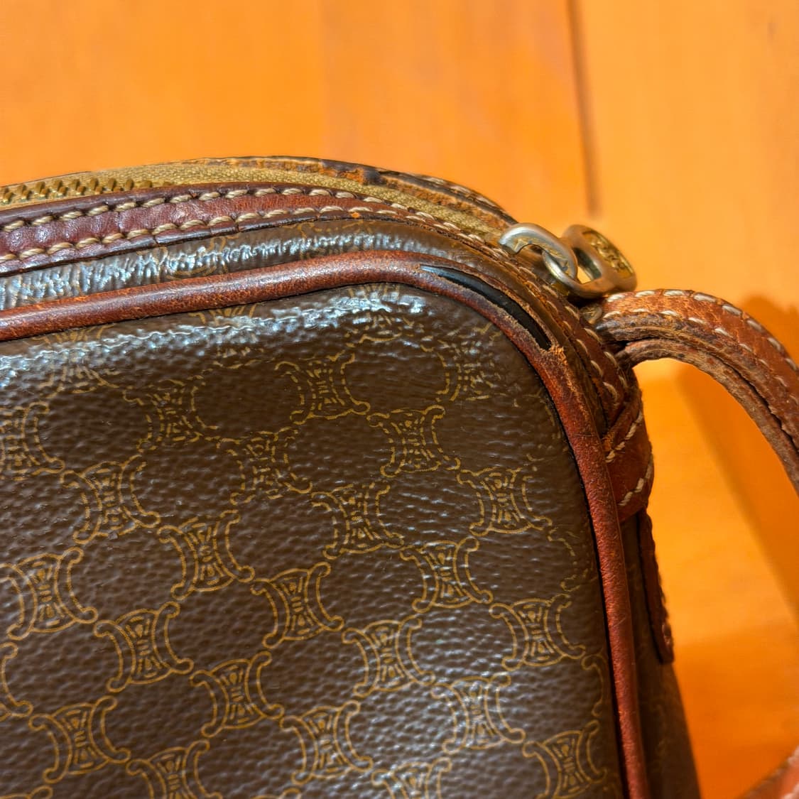 셀린느 빈티지 마카담 클러치 백 브라운 상품이미지5