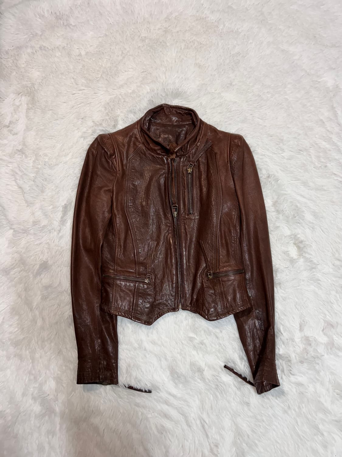 brown lambskin leather jacket 상품이미지1