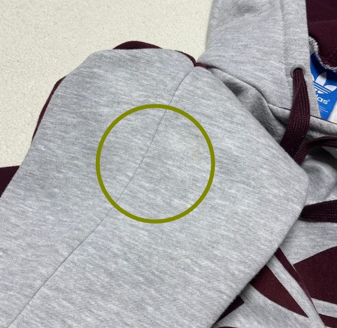 아디다스 버건디 그레이 후드티 상품이미지6