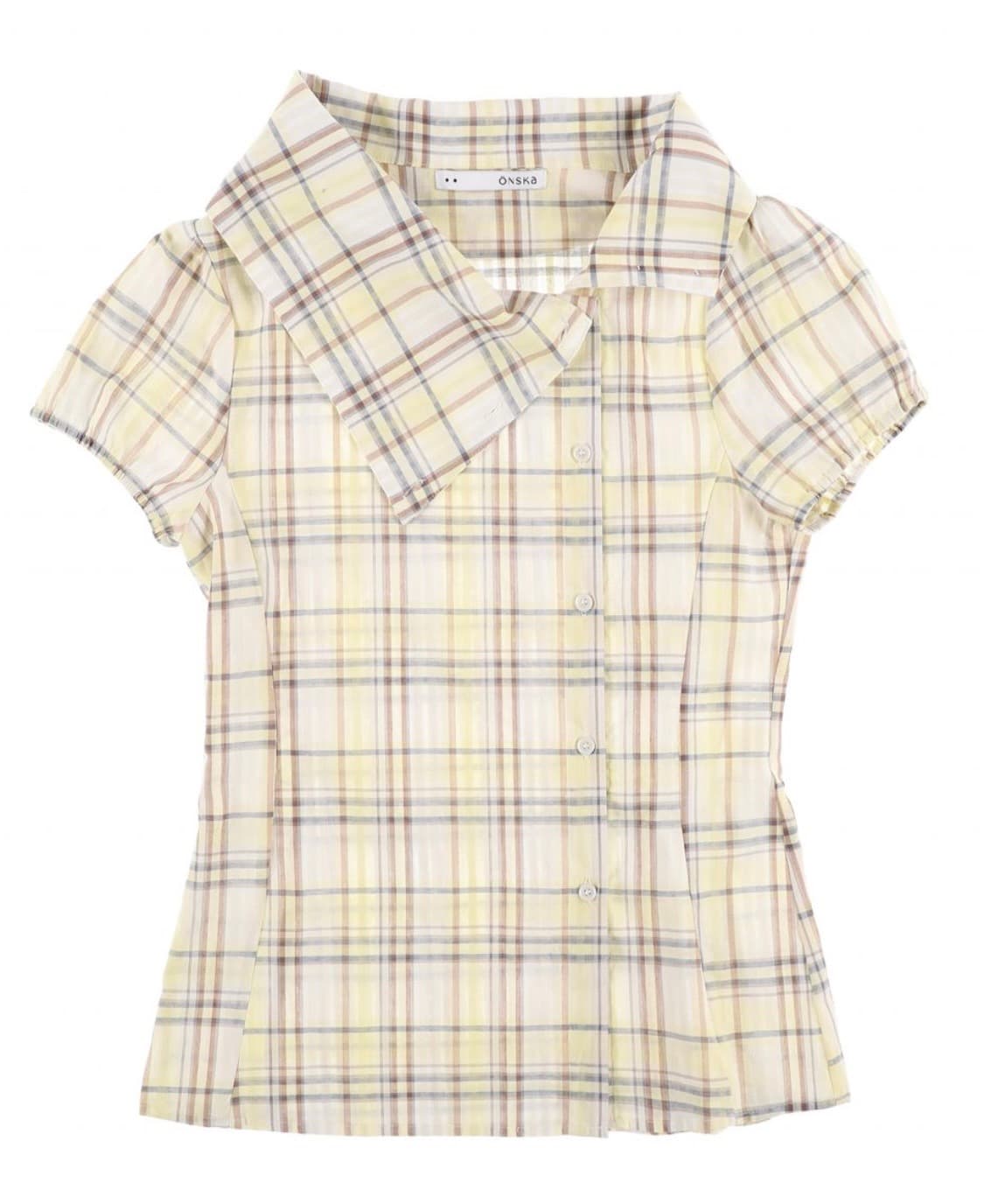 온스카 체크 블라우스 1 상품이미지4