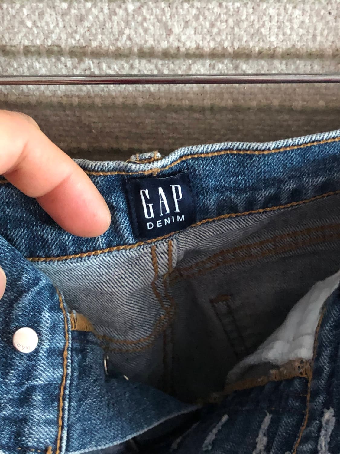 갭 중청 배색 데님 미디 스커트 청치마 상품이미지4