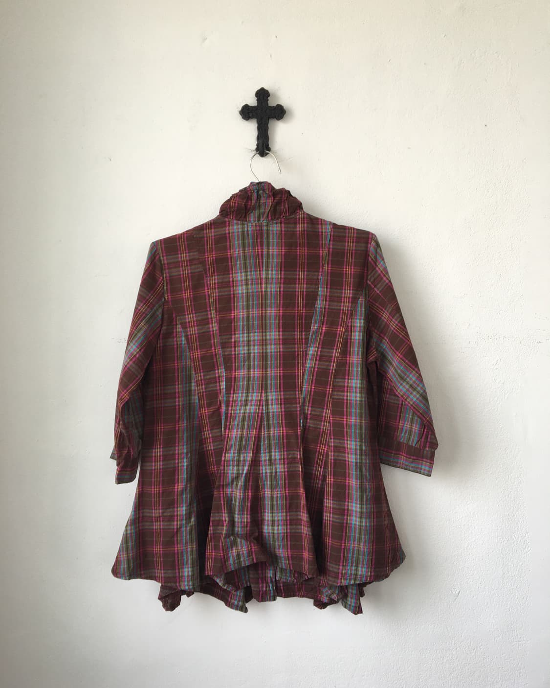 Check pattern high neck jacket 상품이미지3