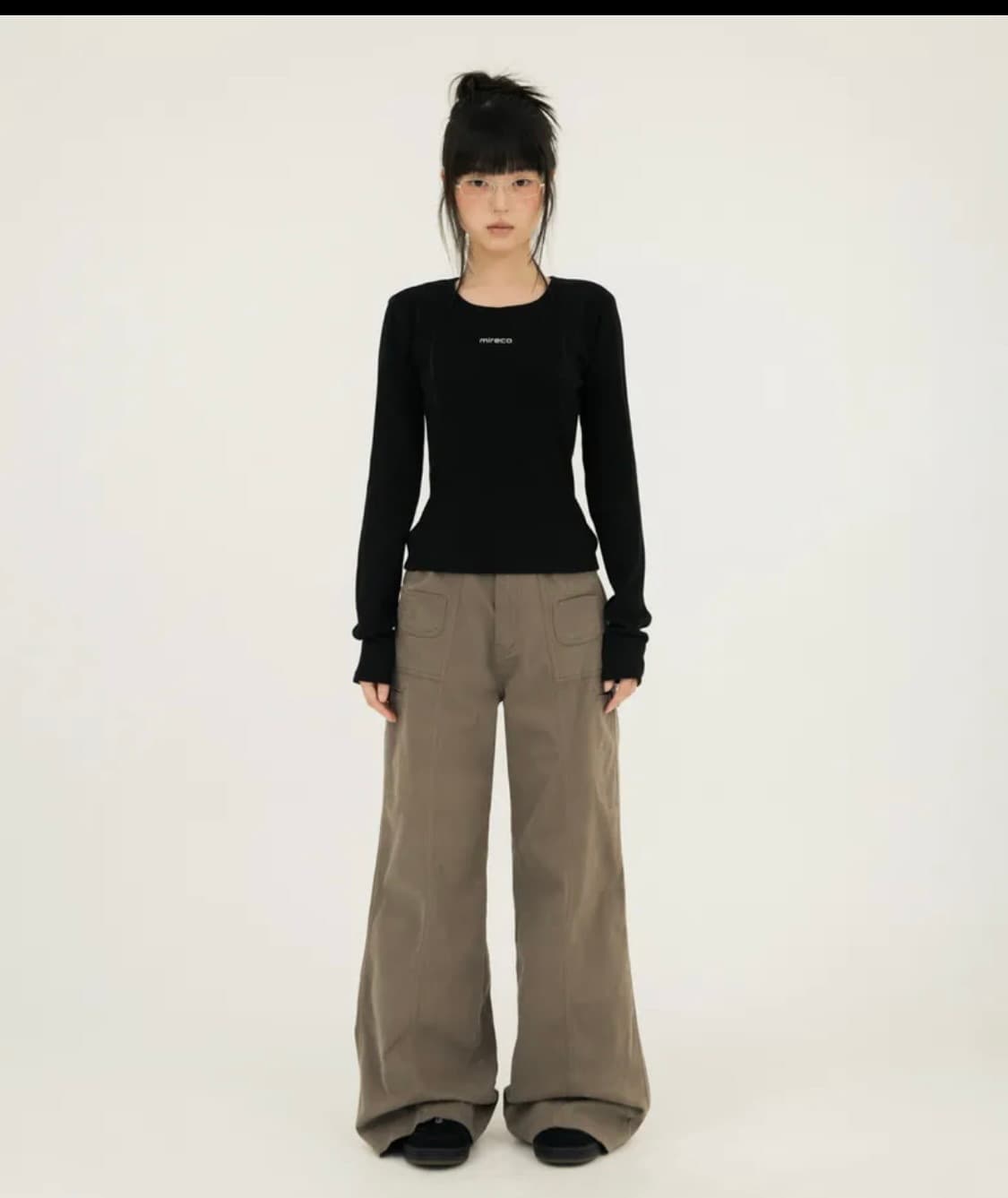 미레코 미니 포켓 와이드 코튼 팬츠 베이지 상품이미지2