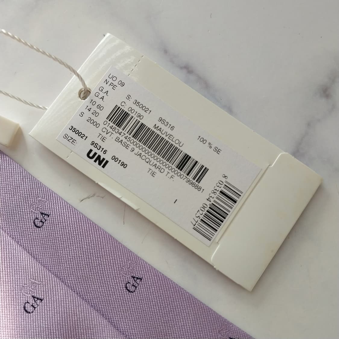 조르지오 아르마니 실크 연보라 자카드 넥타이 9.2cm 새제품 K1644 상품이미지9