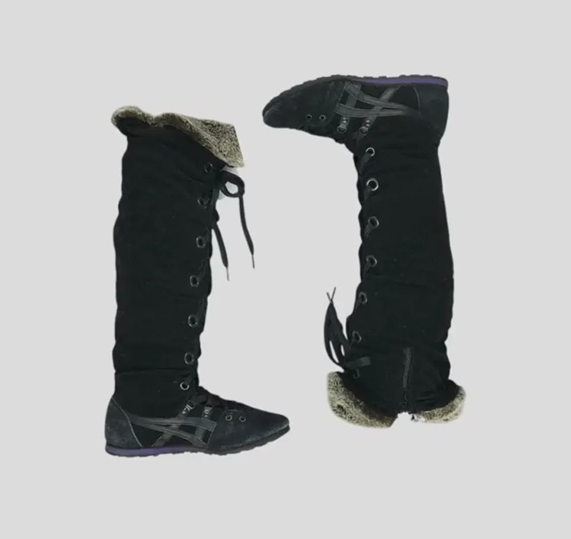 오니츠카타이거 black corduroy fur longboots 250 상품이미지2