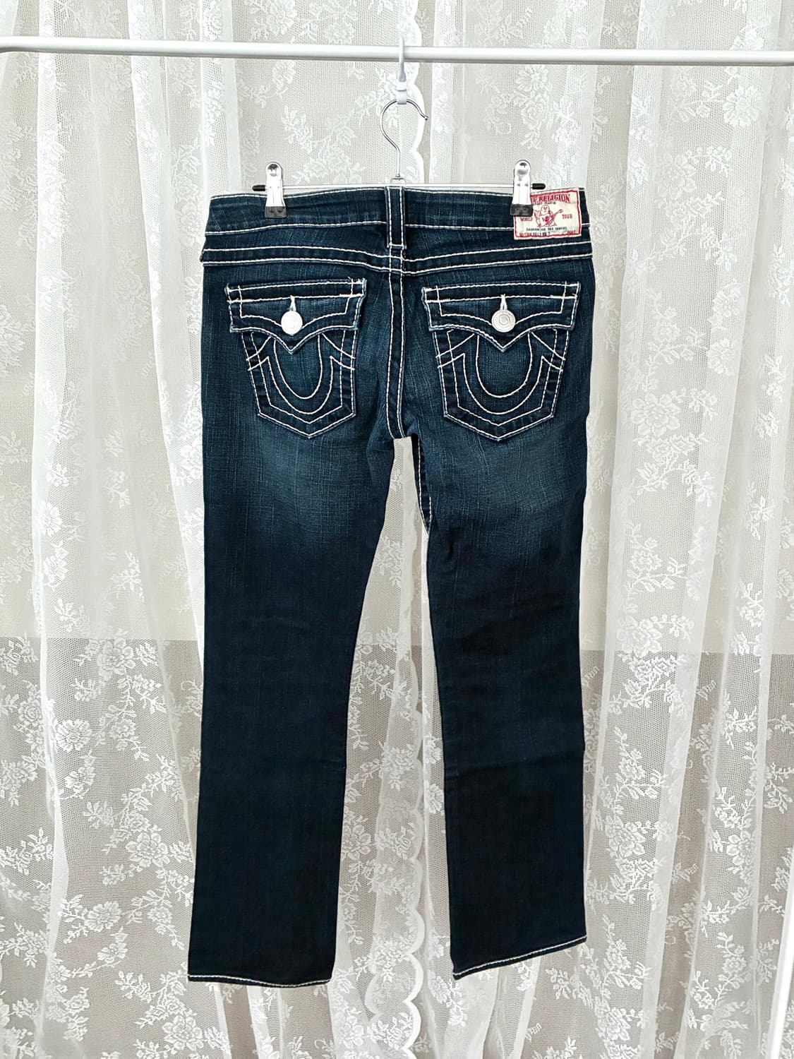 28) 트루릴리전 로우라이즈 스트레이트 데님 진청 상품이미지2