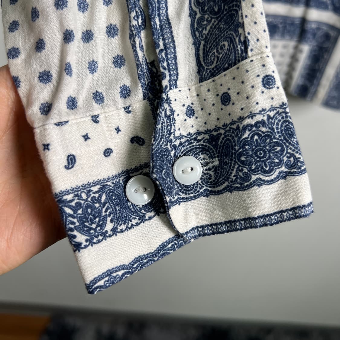 dry bones 드라이 본즈 반다나 패턴 오픈 칼라 셔츠 38 상품이미지8