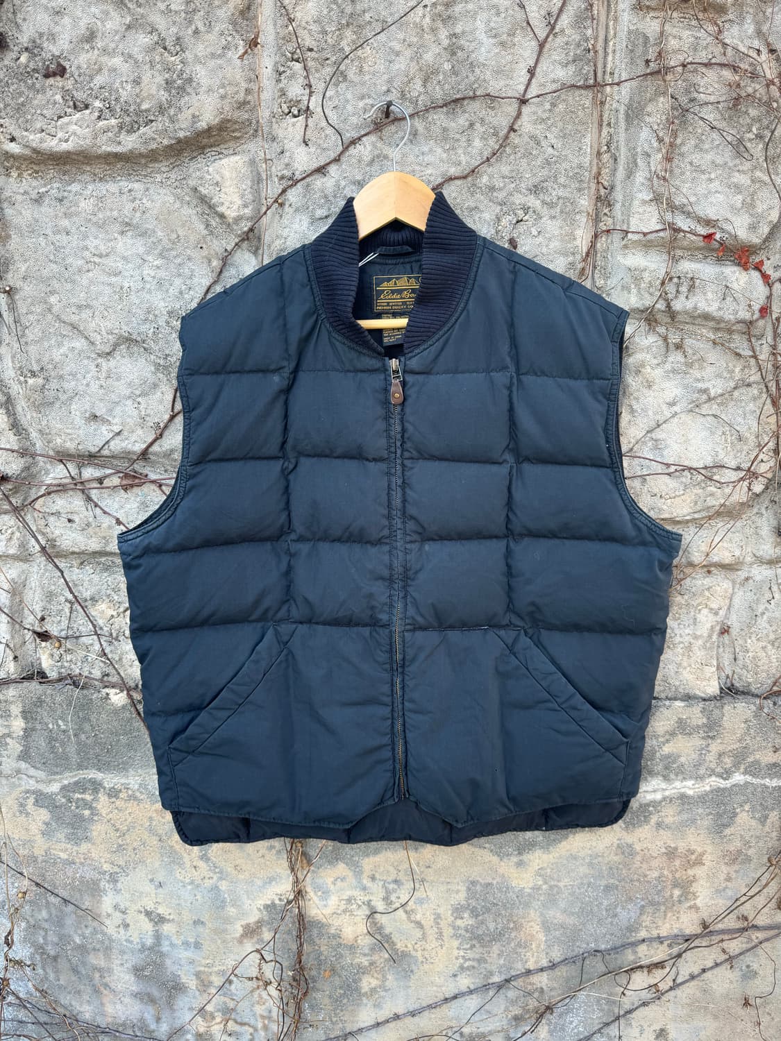 90s 에디바우어 빈티지 구스 다운 패딩 베스트 조끼 블랙 xl 상품이미지1