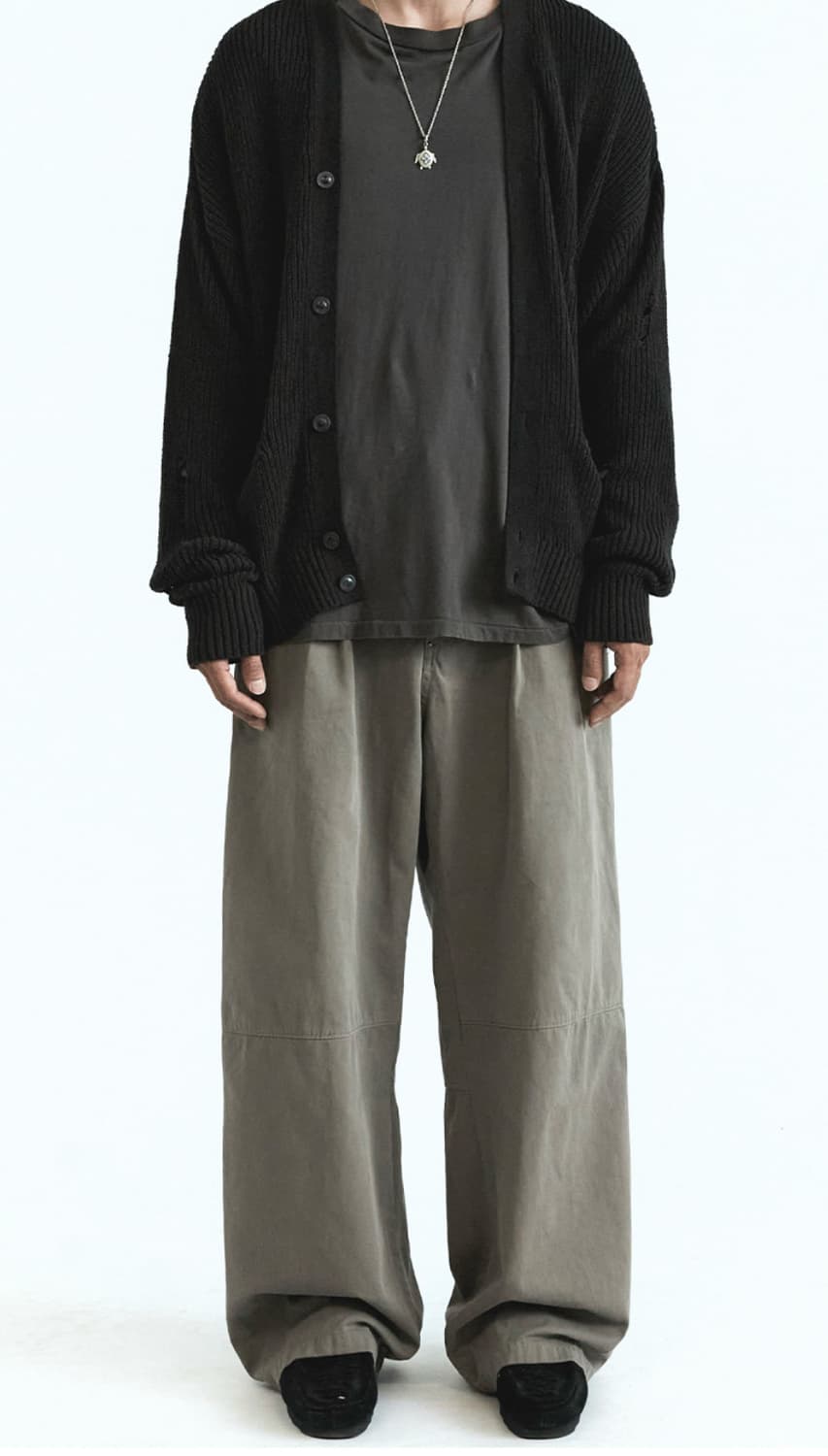 폴리테루 원 턱 고시마 카키 그레이 2사이즈 상품이미지5