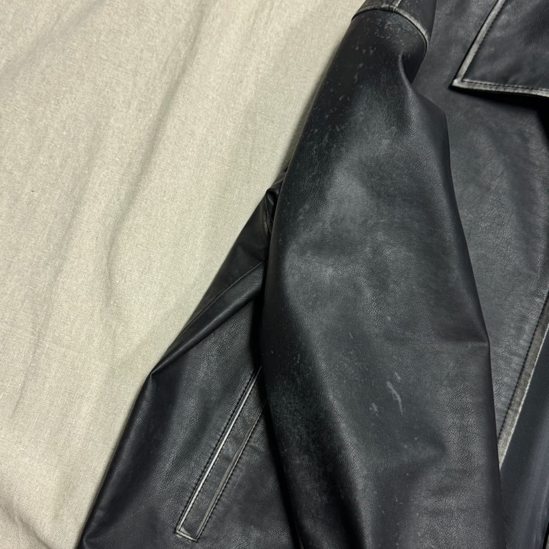 도프제이슨 빈티지워싱 레더자켓 XL 상품이미지7