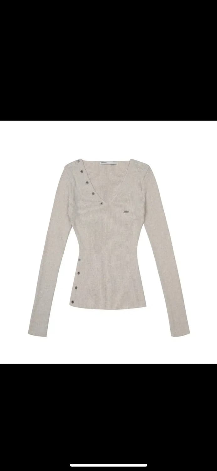 보헤미안서울 브이넥 슬릿 니트 상품이미지1