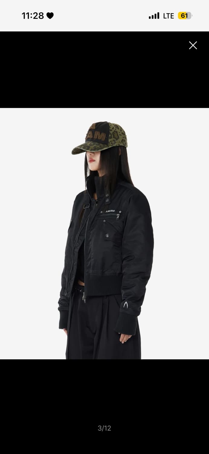 아캄 High-Neck Bomber Jacket (Black) 상품이미지2