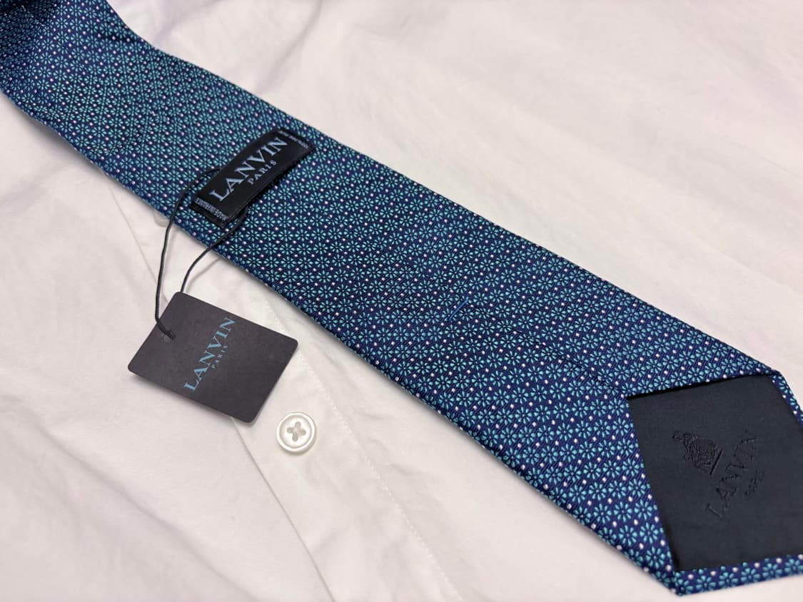 (무료배송) (새상품) LANVIN 랑방 넥타이 블루네이비 상품이미지3