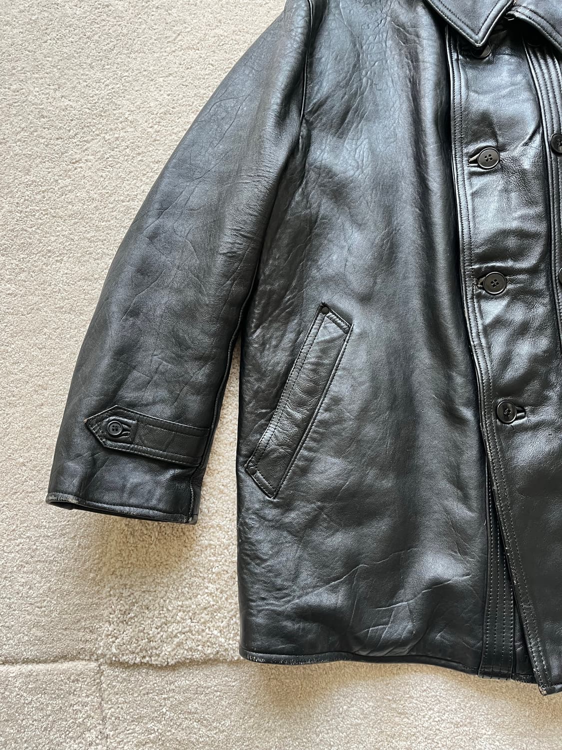 50-60s 프렌치 르 코르뷔지에 레더 자켓 (105-108) 상품이미지4