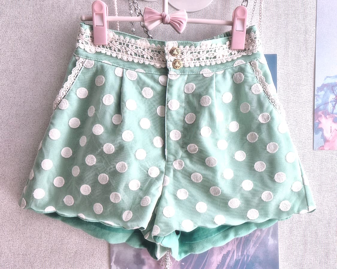 리즈리사 민트 레이스 도트 큐롯 상품이미지1