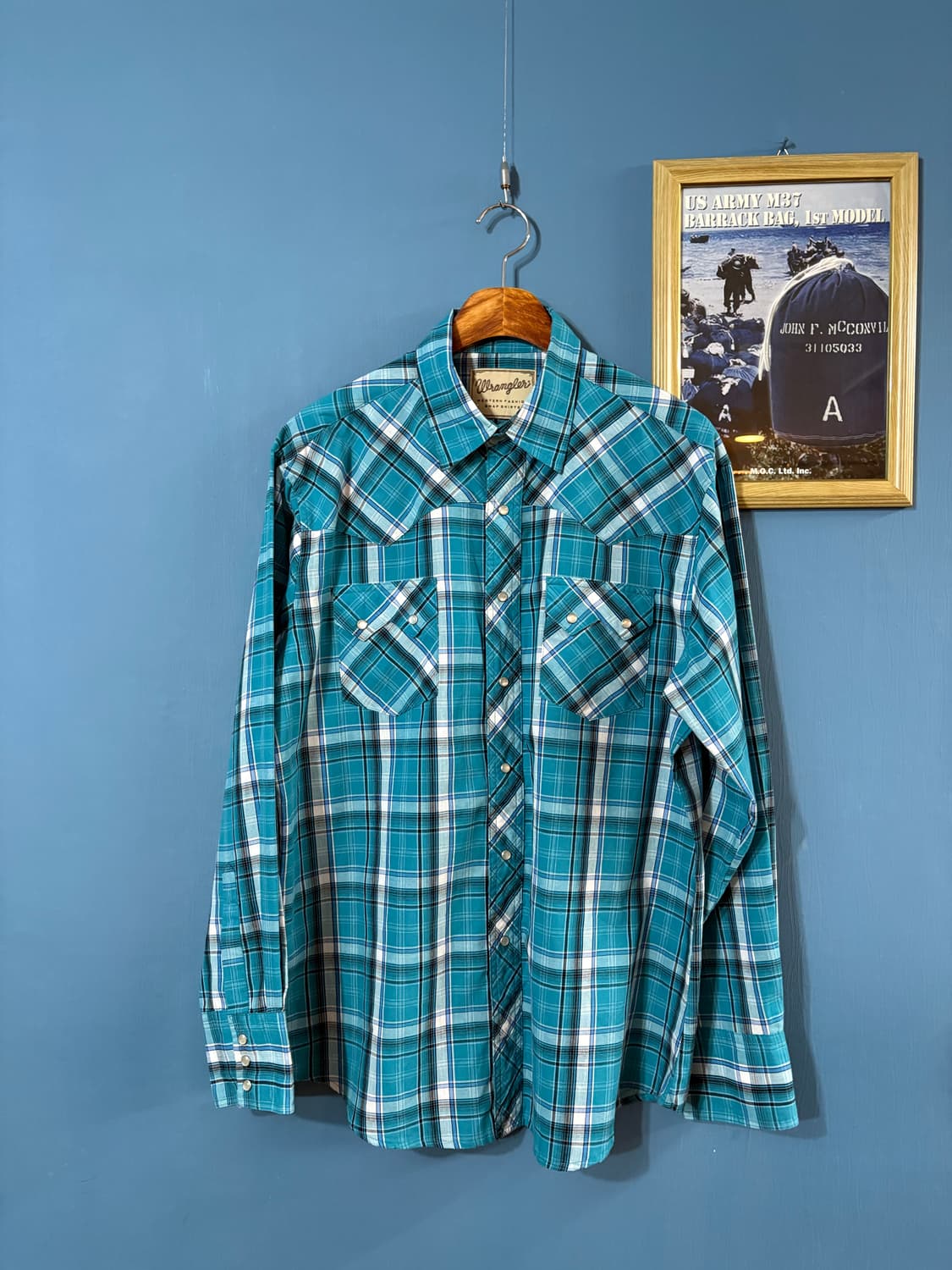 00's  Wrangler check Western Shirt. 상품이미지1