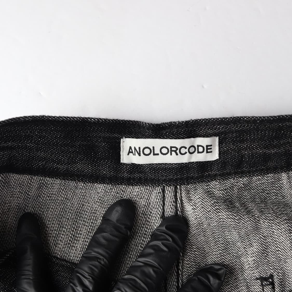 ANOLORCODE 흑청 핀턱 와이드 하프팬츠 M 상품이미지5