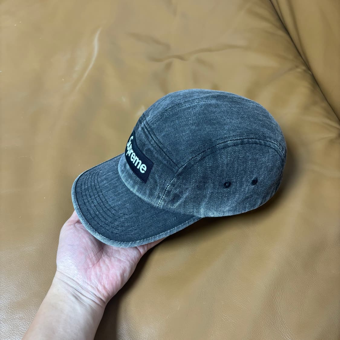 Supreme 슈프림 워시드 데님 블랙 캠프캡 모자 Denim Black 상품이미지4
