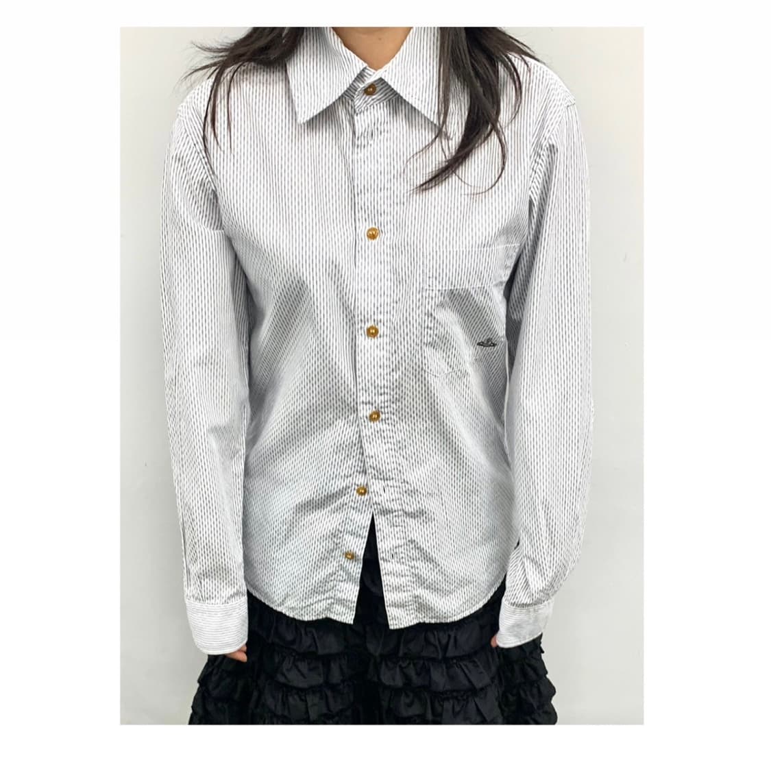 Cut-out Sleeve Striped Shirt 상품이미지1