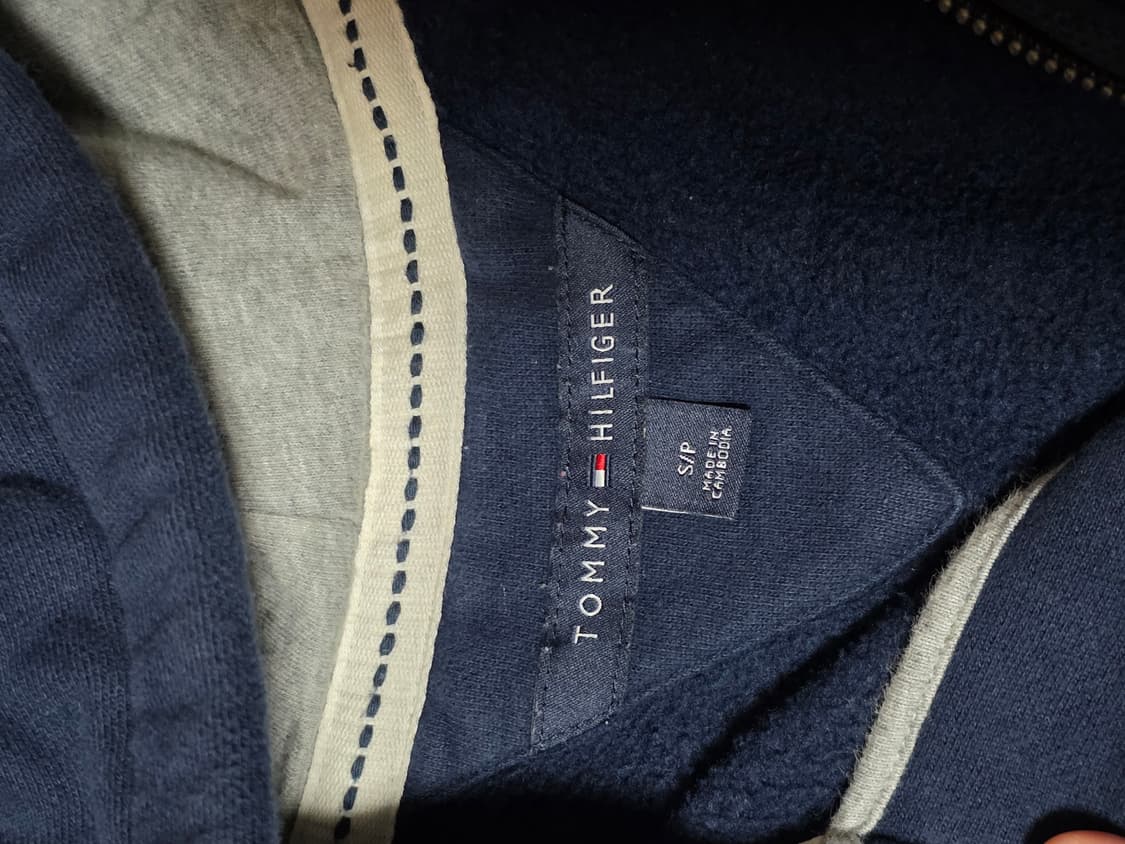 타미힐피거 기모 후드집업 네이비  상품이미지2