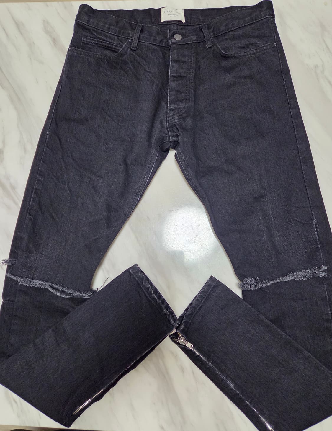 피어오브갓 4th 블랙 디스트로이드 데님팬츠 상품이미지3