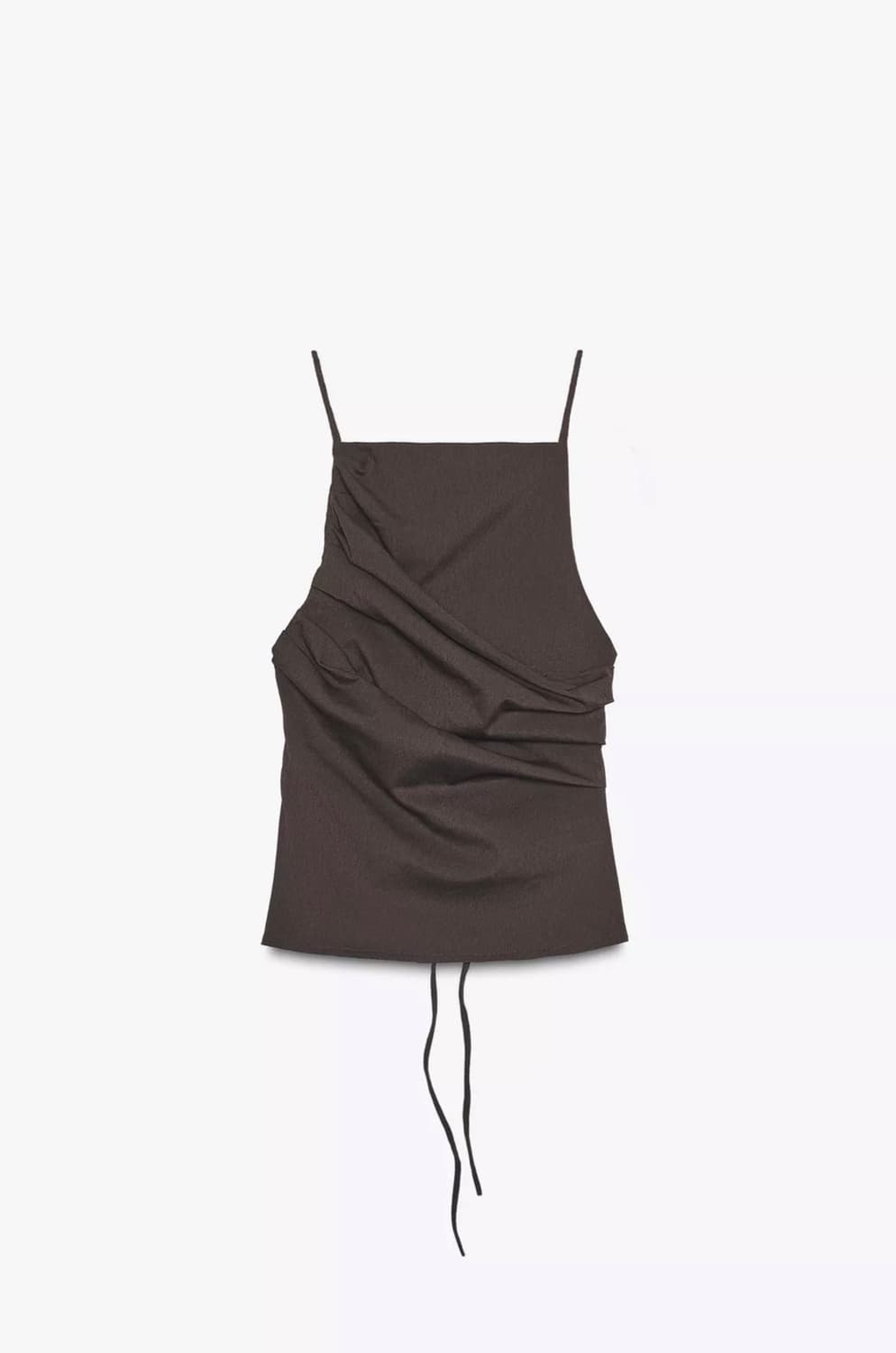 (새상품) ZARA 백 트임 주름 셔링 탑 상품이미지3