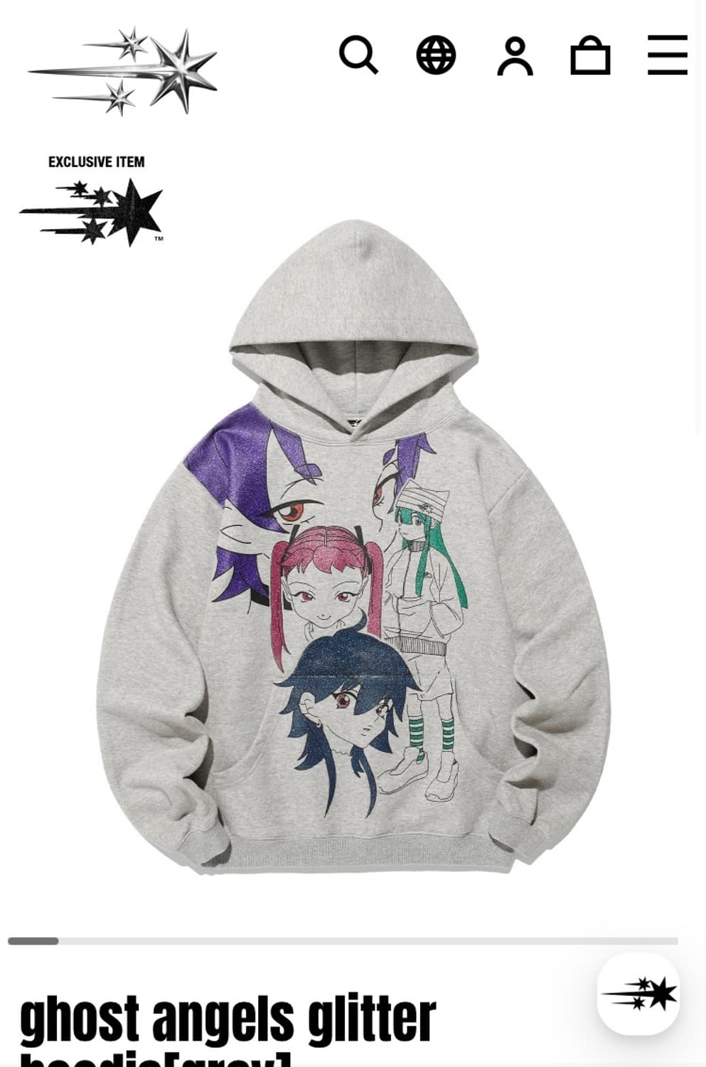 구함) 나이스고스트클럽 고스트 엔젤 글리터 후디 상품이미지1