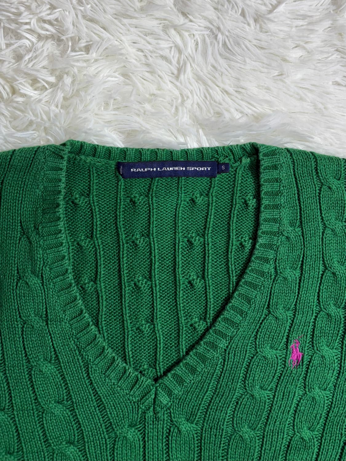 폴로 랄프로렌 그린 포니 브이넥 니트  상품이미지7