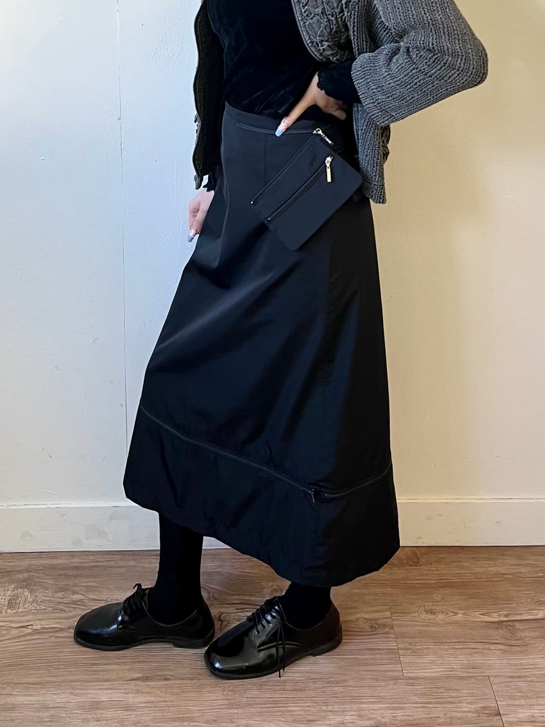 CORDIER 포켓 나일론 스커트 상품이미지4